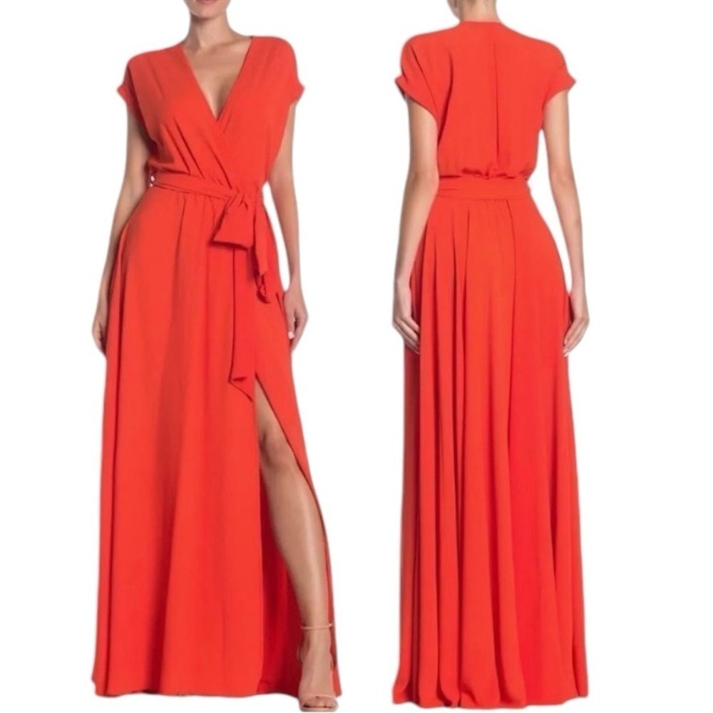 Meghan Los Angeles Jasmine Faux Wrap Maxi Dress Size Large NWT New